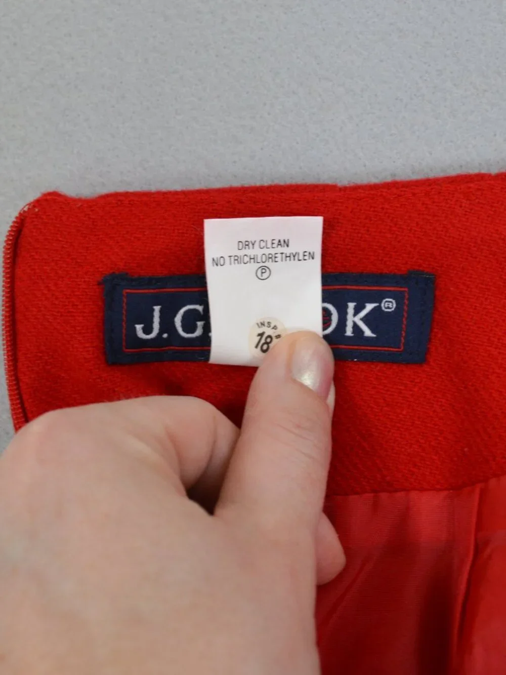 ❤️ J.G. Hook Red Wool Pencil Skirt Petite 4P Classic Work Holiday - Picture 8 of 13